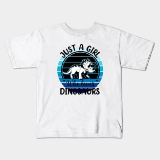 Just a girl who loves Dinosaurs 1, Kids T-Shirt